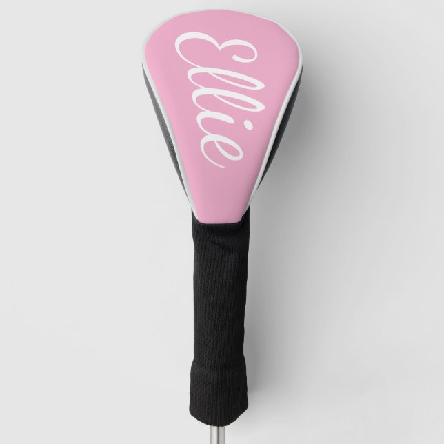 Baby Pink Bliss | Custom Name Cursive Script Golf Headcover (Vorderseite)