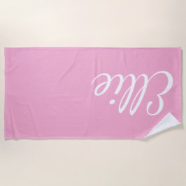 Baby Pink Bliss | Custom Name Cursive Script Strandtuch