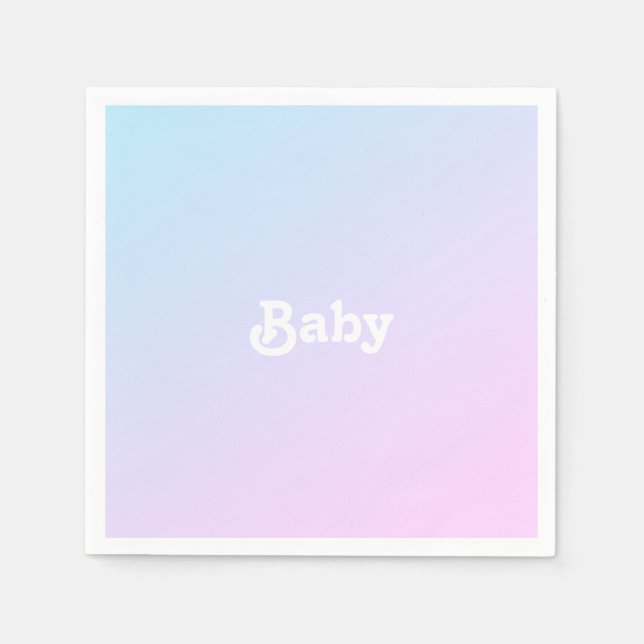 Baby pink blue ombre radition baby dusche serviette (Vorderseite)