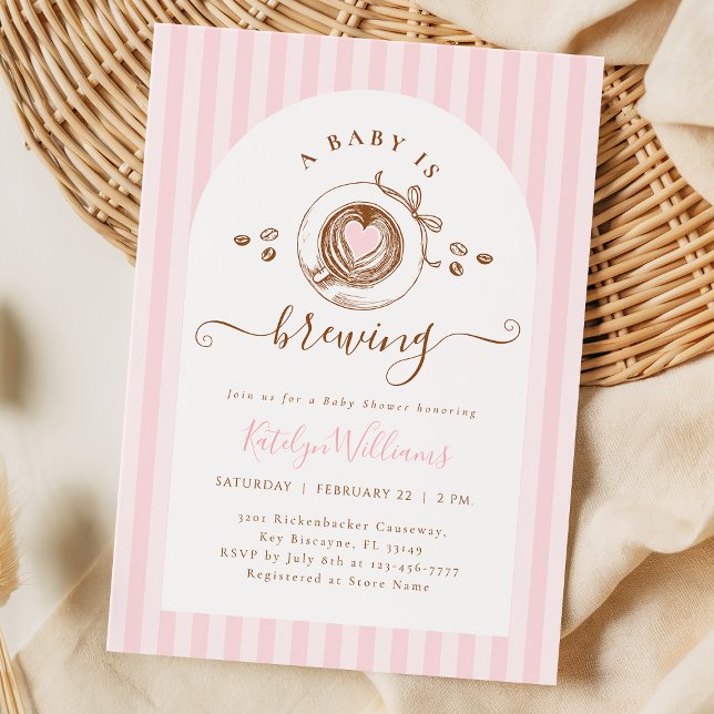 Baby Pink Coffee Baby Shower Invitation (Créateur téléchargé)