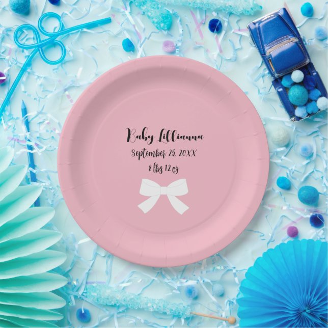 BABY Pink Dusche seine A Girl Party Papier-Teller Pappteller (Party)