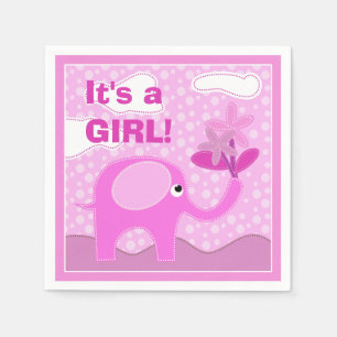 Baby Pink Elephant Es ist eine Girl Baby Dusche Serviette