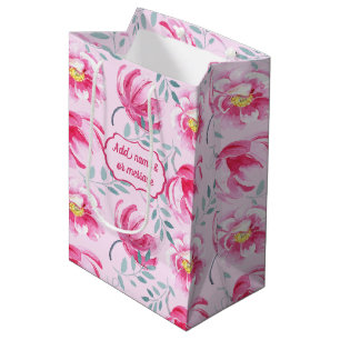 Baby Pink English Rose Medium Geschenktasche Mittlere Geschenktüte