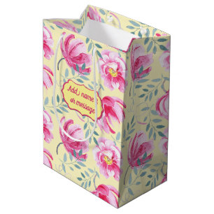 Baby Pink English Rose Medium Geschenktasche Mittlere Geschenktüte