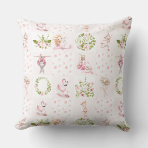 Baby Pink Floral Animals Quilt Kinderzimmer Muster Kissen