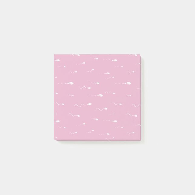 Baby Pink Funny Sperm Post-it Klebezettel (Vorderseite)