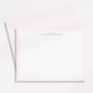 Baby-Pink gewellte Rahmen-Notizkarte Einladung