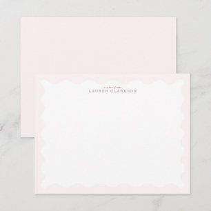 Baby-Pink gewellte Rahmen-Notizkarte Einladung