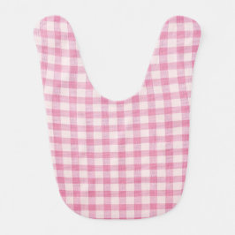 Baby Pink Gingham Baby Babylätzchen