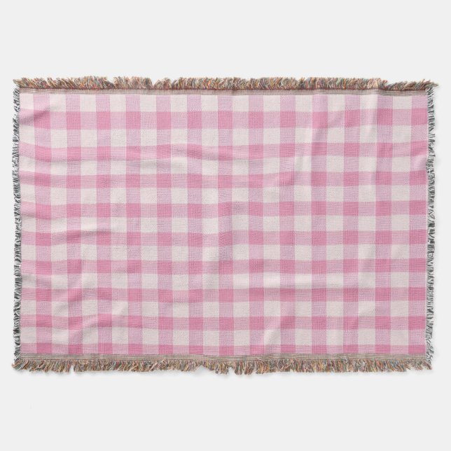 Baby Pink Gingham Decke (Vorderseite)