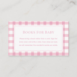 Baby Pink Gingham Girl Babydusche Bücher für Baby Begleitkarte