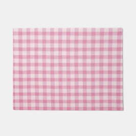 Baby Pink Gingham-Muster Fußmatte