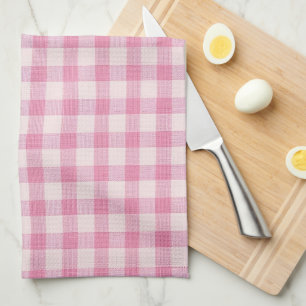 Baby-Pink-Gingham-Muster Geschirrtuch