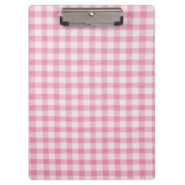 Baby Pink Gingham-Muster Klemmbrett
