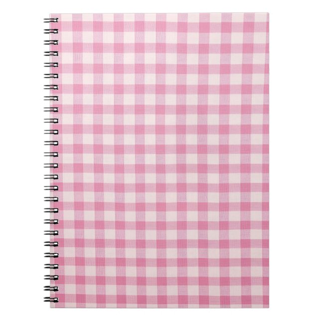 Baby Pink Gingham-Muster Notizblock (Vorderseite)