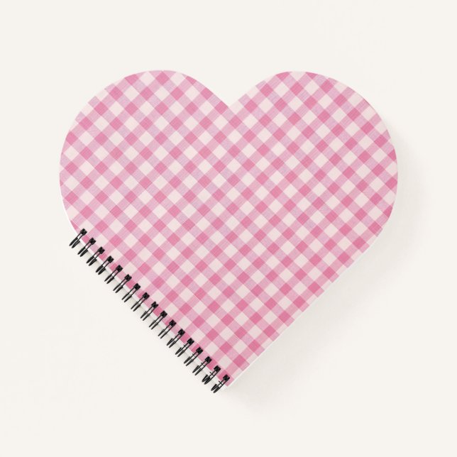 Baby Pink Gingham Pattern Notizbuch (Vorderseite)