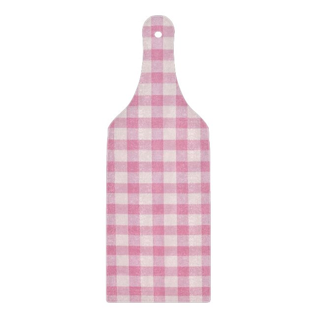 Baby Pink Gingham Pattern Schneidebrett (Vorderseite)