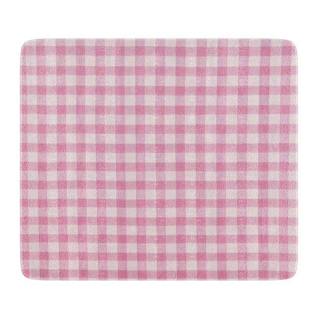Baby Pink Gingham Pattern Schneidebrett (Vorderseite)