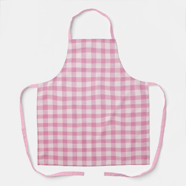 Baby Pink Gingham Pattern Schürze (Vorderseite)