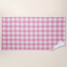 Baby Pink Gingham Strandtuch