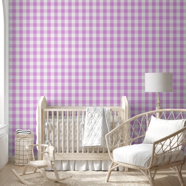 Baby Pink Gingham Tapete (Kinder)