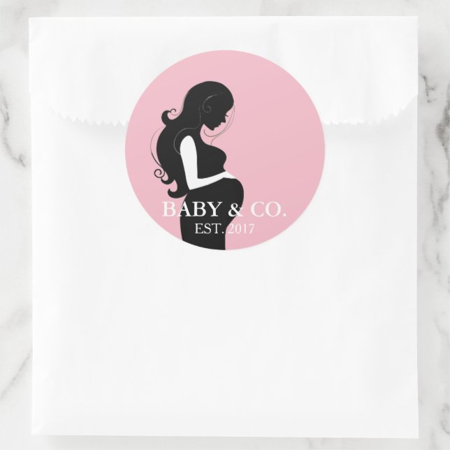 BABY Pink Girl Babydusche Sprinkle Party Runder Aufkleber (Tasche)