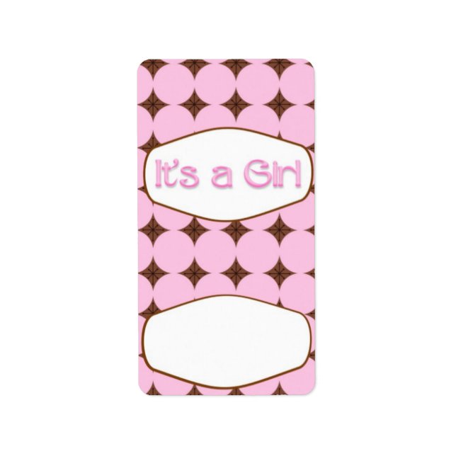 Baby Pink Girl Hersheys Miniatur Bonbonverpackung  Adressaufkleber (Vorne)