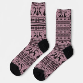 Baby Pink Girl Reindeer Sweater Weihnachten Socken