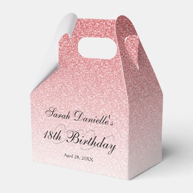 Baby Pink Glam Glitzer Personalisiert Geschenkschachtel (Vorderseite)