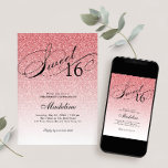 Baby Pink Glam Glitzer Sweet 16 Einladung<br><div class="desc">Diese schöne Einladung enthält Imitate rosa Glitzer und Ihren eigenen Text. Verwenden Sie die Vorlage,  um Ihre Informationen hinzuzufügen. Ändern Sie den Schriftart oder fügen Sie mithilfe der Funktion Anpassen.</div>
