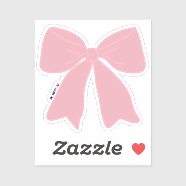 Baby Pink Hair Bow Aufkleber (Blatt)