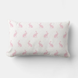 Baby Pink Hasen und Polka Dots Muster. Lendenkissen
