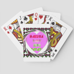 Baby Pink Hearts Hakuna Matata Baby Kids Design.p Spielkarten