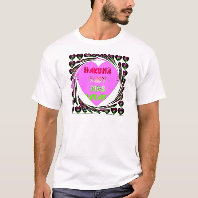 Baby Pink Hearts Hakuna Matata Baby Kids Design.p T-Shirt (Vorderseite)