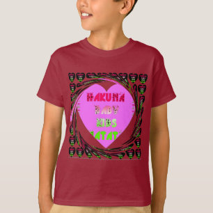 Baby Pink Hearts Hakuna Matata Baby Kids Design.p T-Shirt