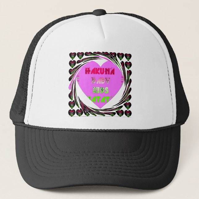 Baby Pink Hearts Hakuna Matata Baby Kids Design.p Truckerkappe (Vorderseite)