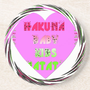 Baby Pink Herzen Hakuna Matata Baby Kids Design.p Getränkeuntersetzer
