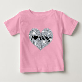 Baby Pink Imitate Rautenherz "I Liebe Bling" Desig T-shirt