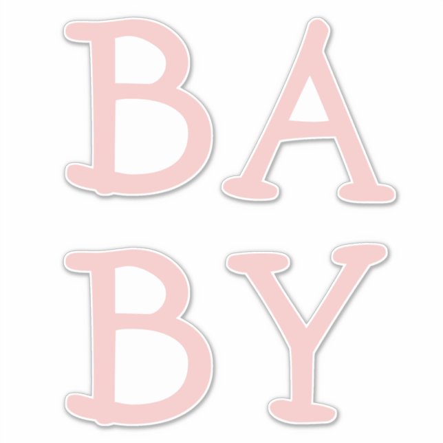 Baby Pink Kinderzimmer kundenspezifisch geschnitte Aufkleber (Vorderseite)