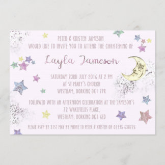Baby Pink Moon and Stars Party Einladung