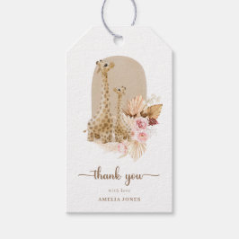 Baby Pink Pampas Grass Giraffe Baby Dusche Geschenkanhänger
