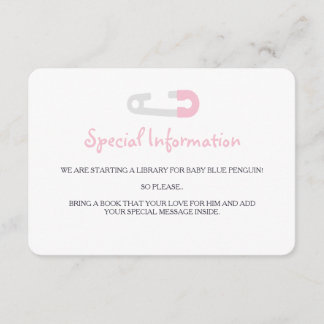 Baby Pink Pinguin Information Beilagen Begleitkarte