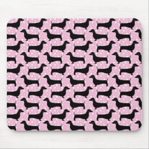 Baby Pink Polka Dackeln Mousepad