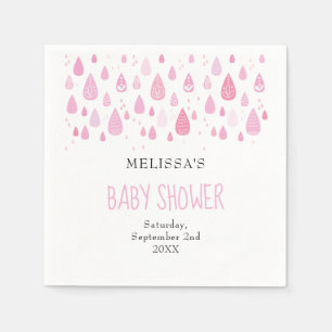Baby-Pink-Regentropfen-Baby-Party Serviette