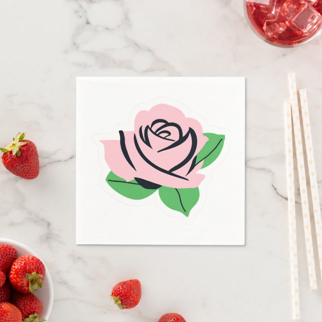 Baby Pink Rose Serviette (Beispiel)