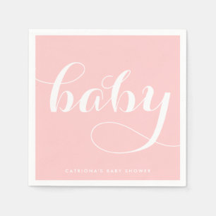 Baby   Pink Script Baby Duschpapier Napkin Serviette