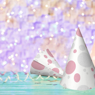 BABY Pink & Silver Polka Dot Couture Partyhütchen
