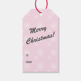 Baby Pink Snowflake Print Frohe Weihnachten Geschenkanhänger