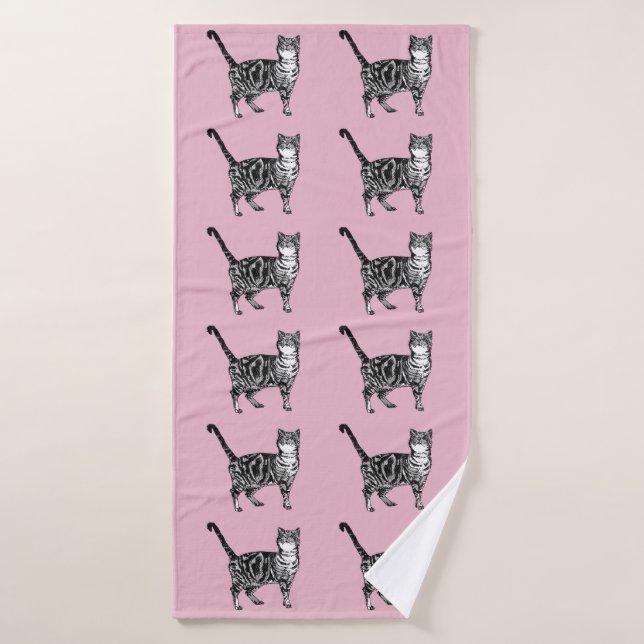Baby Pink Tabby Katze Katzen Giro del Malcantone Badehandtuch (Badehandtuch)