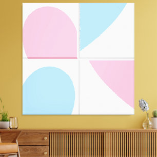 Baby Pink und Blue Minimalistisches Abstraktes Her Leinwanddruck